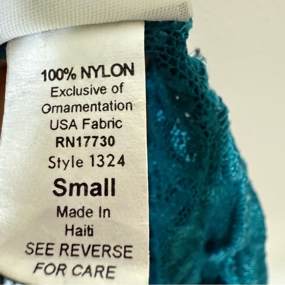 Vintage Sostanza Teal Lace Babydoll Lingerie – Size Small - Picture 6 of 6